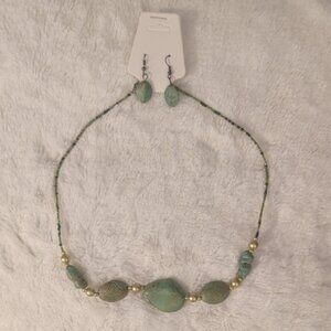 FREE With Purchase 20+ Elegant Turquoise and Gold Beaded Necklace Set